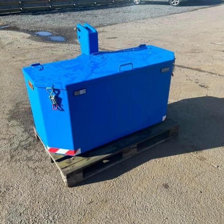 Small Weight Box  and an opening top lid, lockable catches, front and side reflectors and finished off in New Holland blue